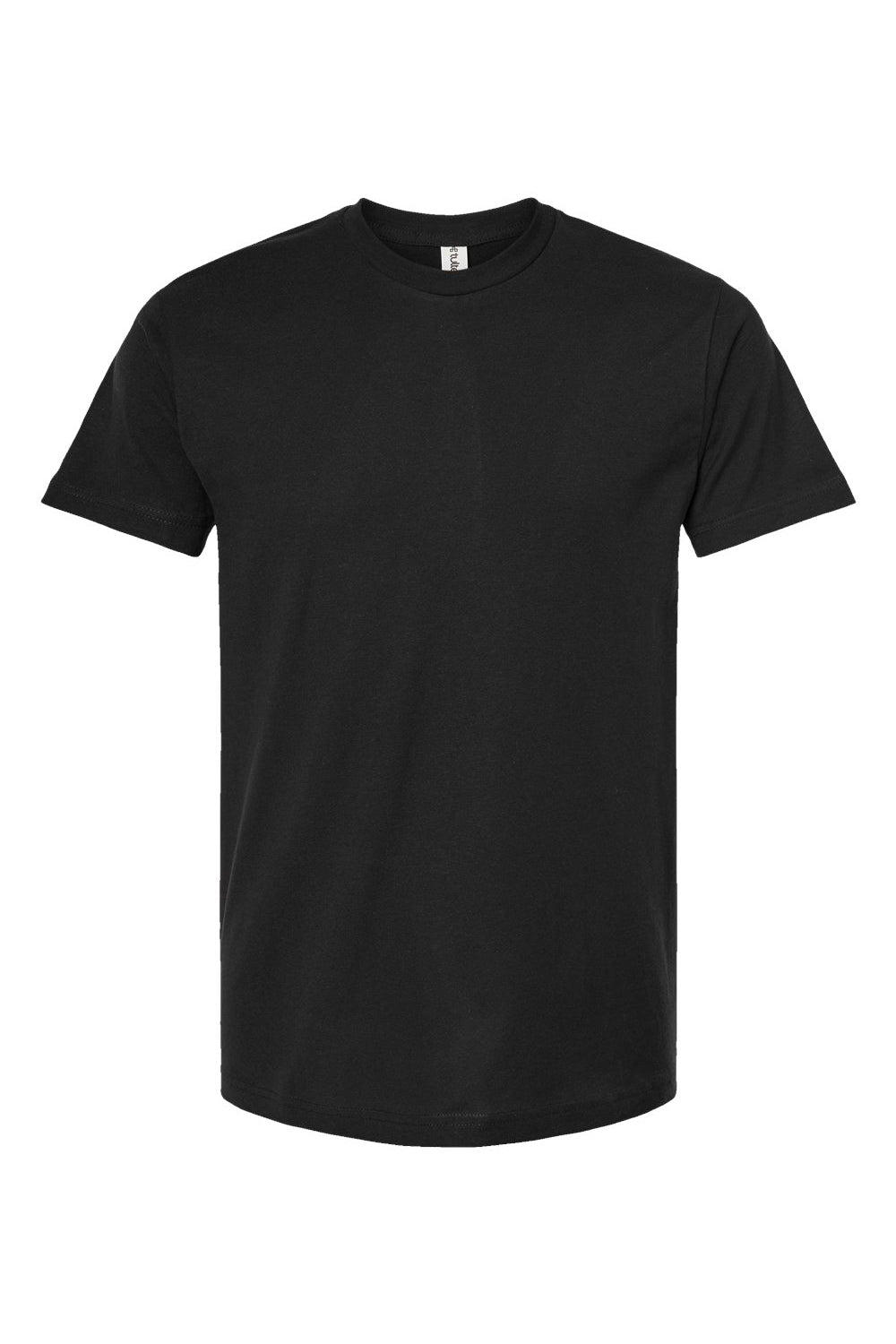 Tultex 202 Mens Fine Jersey Short Sleeve Crewneck T-Shirt Black Flat Front