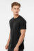 Tultex 202 Mens Fine Jersey Short Sleeve Crewneck T-Shirt Black Model Side