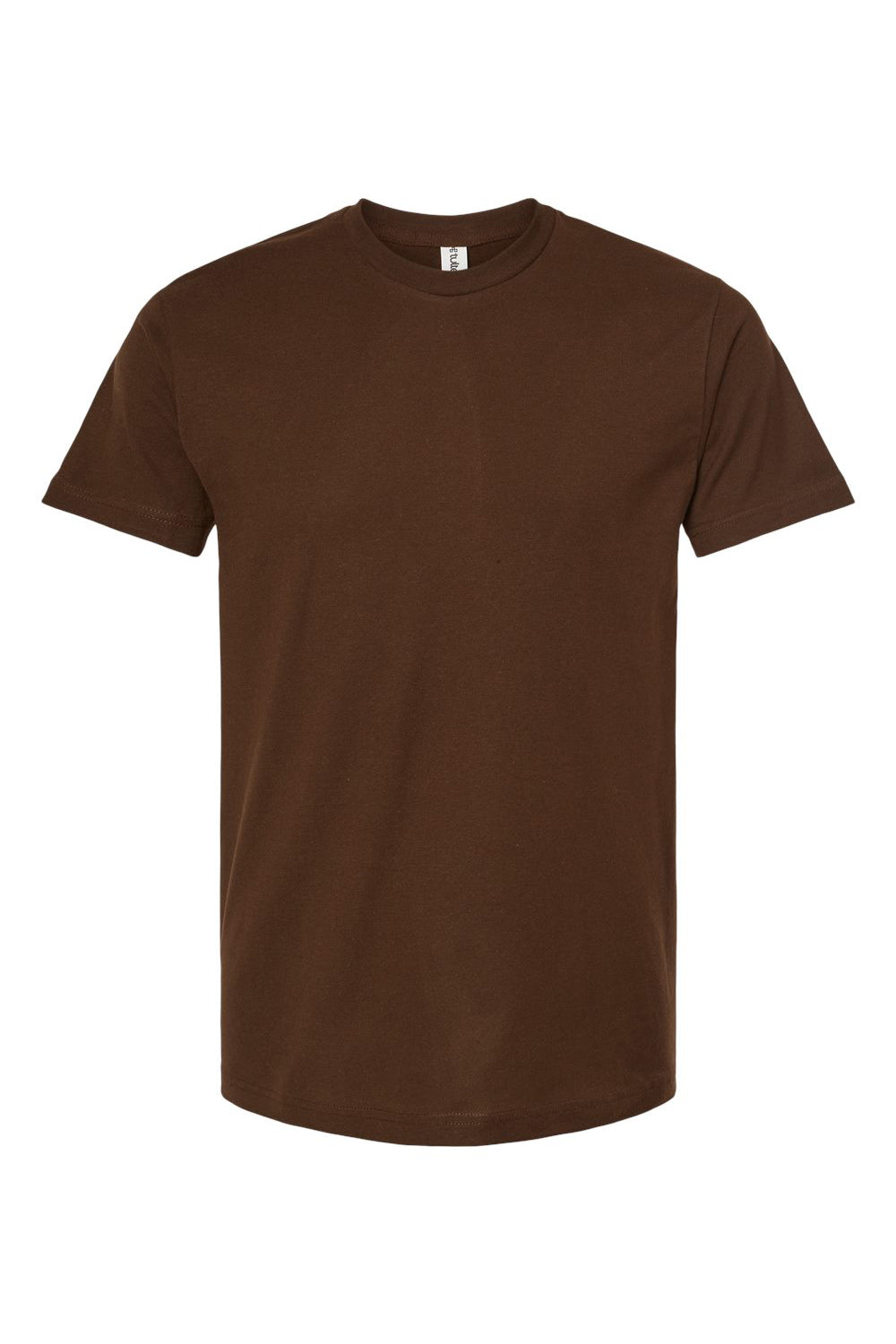 Tultex 202 Mens Fine Jersey Short Sleeve Crewneck T-Shirt Brown Flat Front