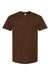 Tultex 202 Mens Fine Jersey Short Sleeve Crewneck T-Shirt Brown Flat Front