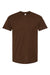 Tultex 202 Mens Fine Jersey Short Sleeve Crewneck T-Shirt Brown Flat Front