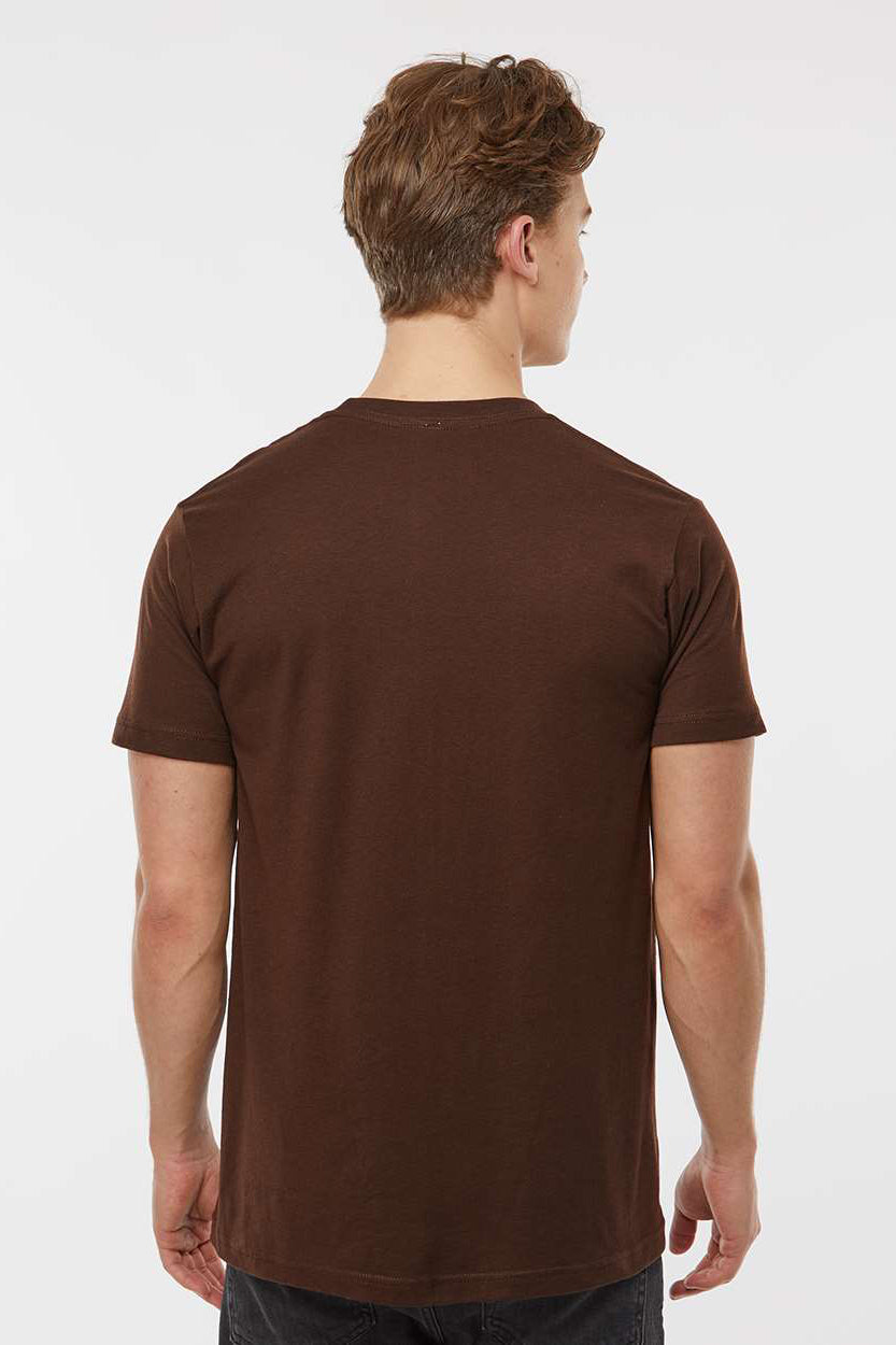 Tultex 202 Mens Fine Jersey Short Sleeve Crewneck T-Shirt Brown Model Back