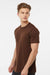 Tultex 202 Mens Fine Jersey Short Sleeve Crewneck T-Shirt Brown Model Side