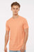 Tultex 202 Mens Fine Jersey Short Sleeve Crewneck T-Shirt Cantaloupe Orange Model Front