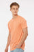 Tultex 202 Mens Fine Jersey Short Sleeve Crewneck T-Shirt Cantaloupe Orange Model Side