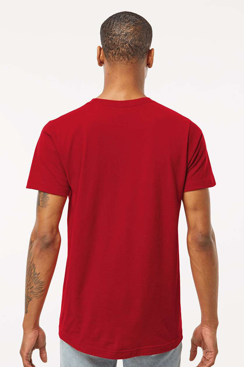 Tultex 202 Mens Fine Jersey Short Sleeve Crewneck T-Shirt Cardinal Red Model Back