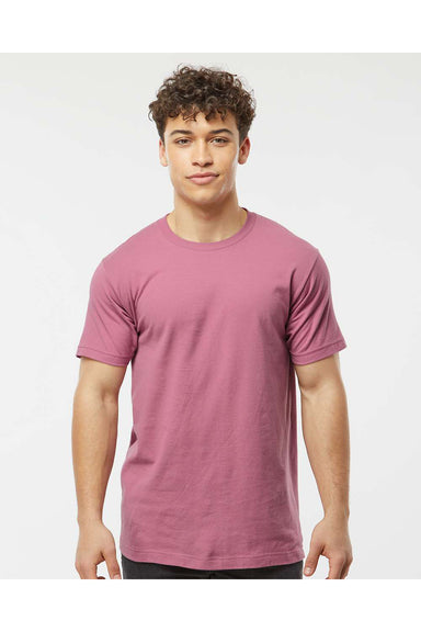 Tultex 202 Mens Fine Jersey Short Sleeve Crewneck T-Shirt Cassis Pink Model Front