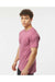 Tultex 202 Mens Fine Jersey Short Sleeve Crewneck T-Shirt Cassis Pink Model Side