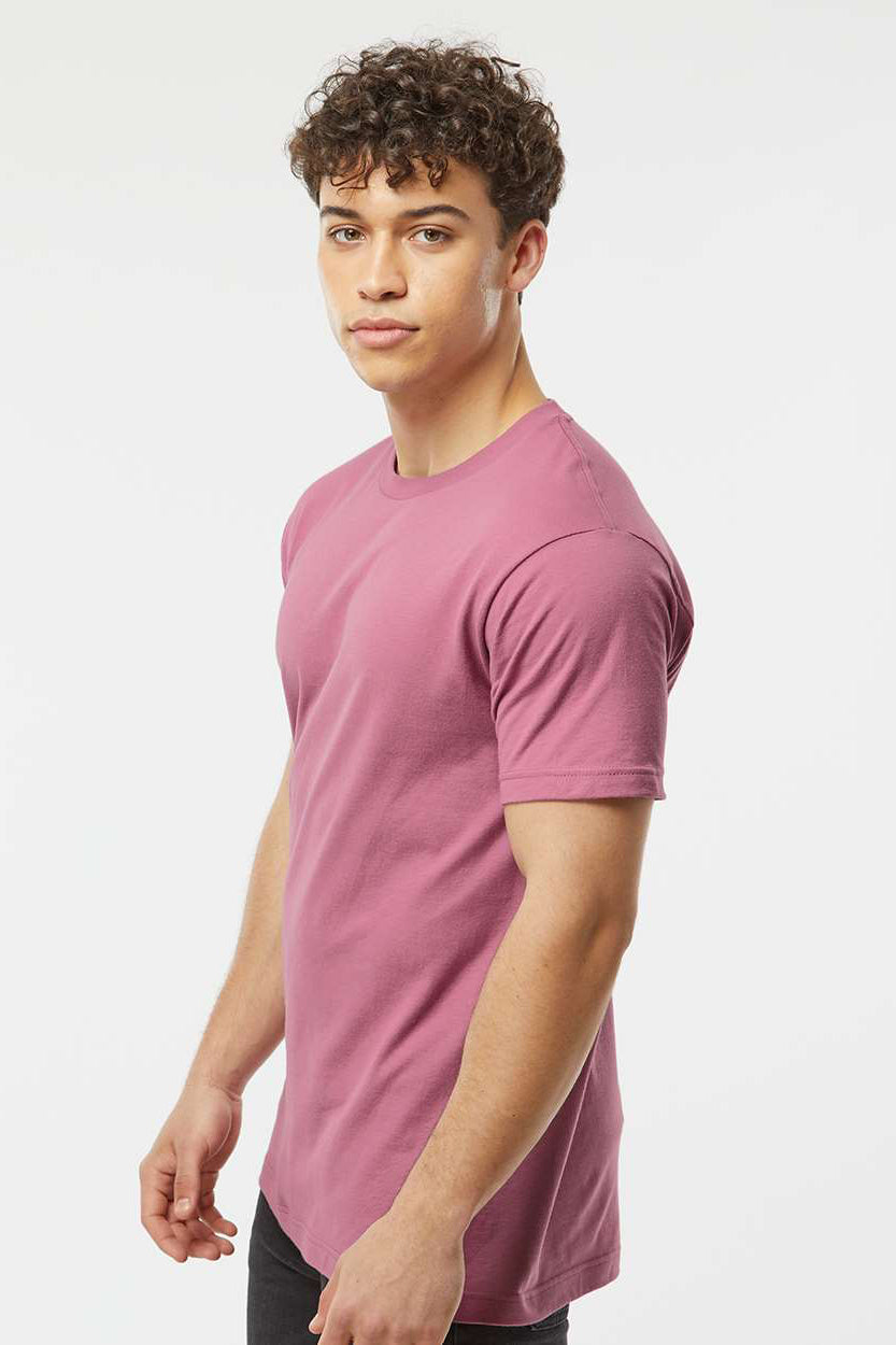 Tultex 202 Mens Fine Jersey Short Sleeve Crewneck T-Shirt Cassis Pink Model Side