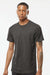 Tultex 202 Mens Fine Jersey Short Sleeve Crewneck T-Shirt Charcoal Grey Model Front