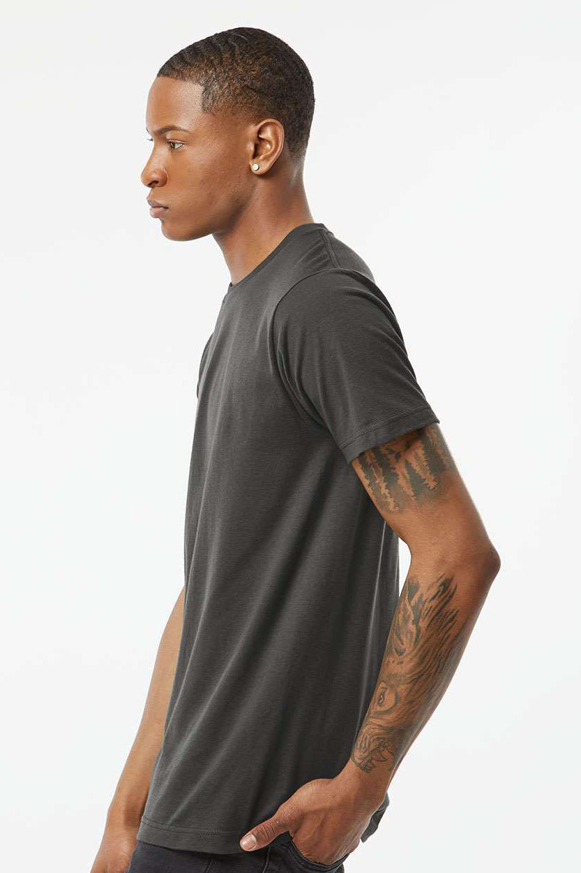 Tultex 202 Mens Fine Jersey Short Sleeve Crewneck T-Shirt Charcoal Grey Model Side