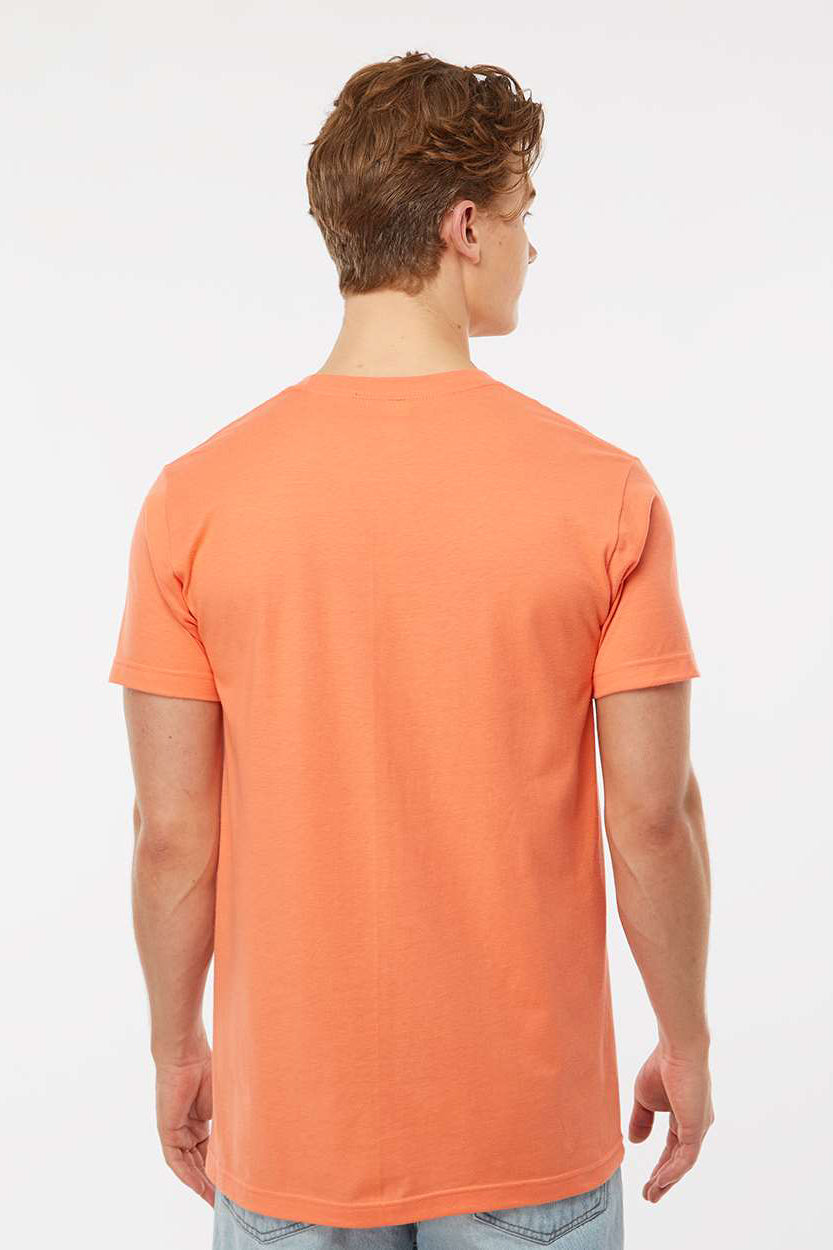 Tultex 202 Mens Fine Jersey Short Sleeve Crewneck T-Shirt Coral Orange Model Back