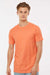 Tultex 202 Mens Fine Jersey Short Sleeve Crewneck T-Shirt Coral Orange Model Front