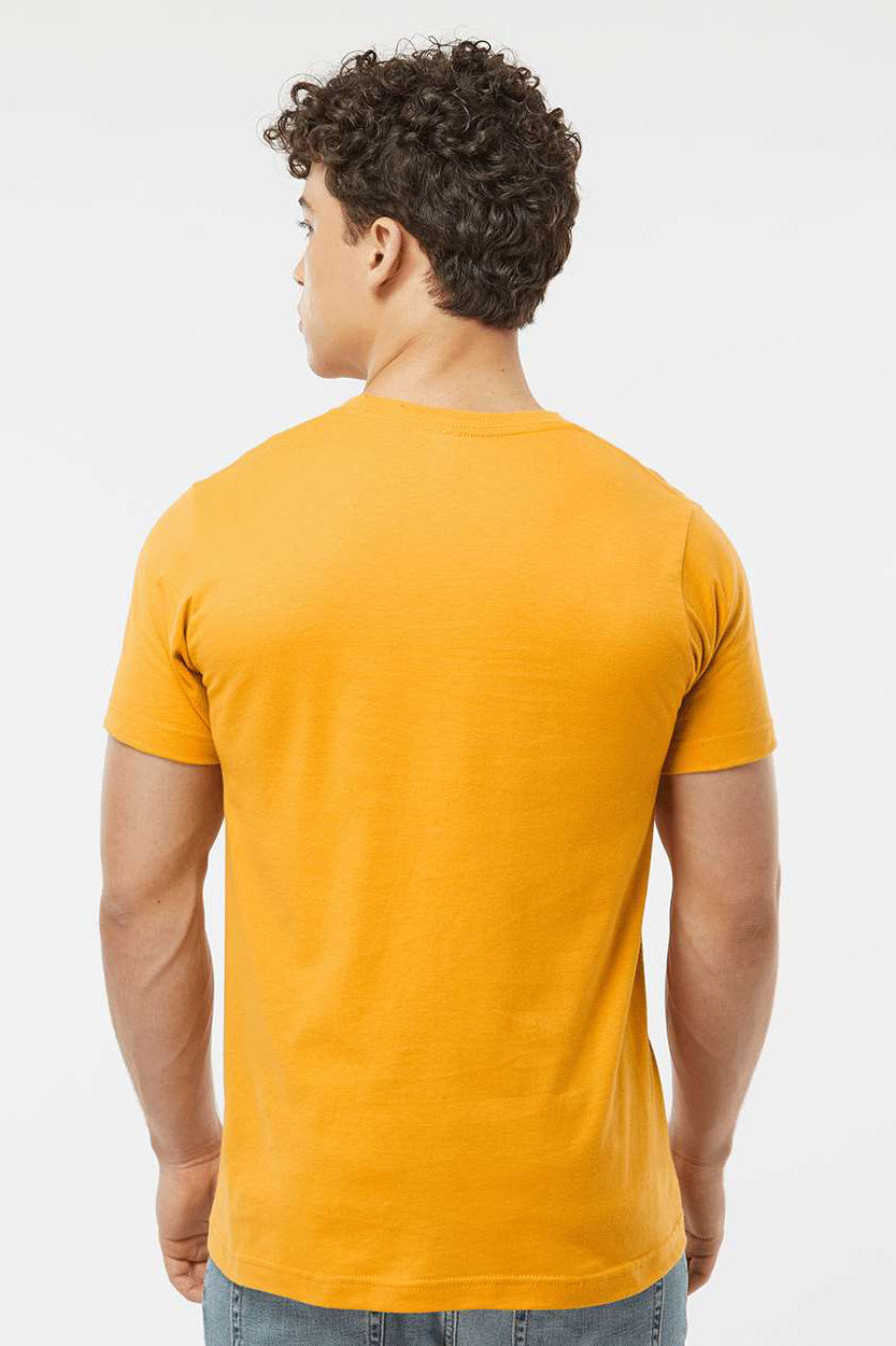 Tultex 202 Mens Fine Jersey Short Sleeve Crewneck T-Shirt Gold Model Back