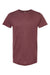 Tultex 202 Mens Fine Jersey Short Sleeve Crewneck T-Shirt Heather Burgundy Flat Front