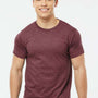 Tultex Mens Fine Jersey Short Sleeve Crewneck T-Shirt - Heather Burgundy