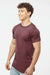 Tultex 202 Mens Fine Jersey Short Sleeve Crewneck T-Shirt Heather Burgundy Model Side