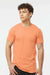 Tultex 202 Mens Fine Jersey Short Sleeve Crewneck T-Shirt Heather Cantaloupe Orange Model Front