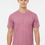 Tultex Mens Fine Jersey Short Sleeve Crewneck T-Shirt - Heather Cassis Pink