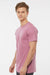 Tultex 202 Mens Fine Jersey Short Sleeve Crewneck T-Shirt Heather Cassis Pink Model Side