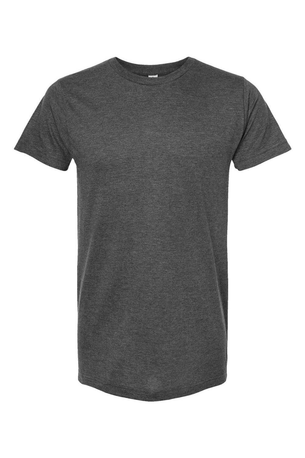 Tultex 202 Mens Fine Jersey Short Sleeve Crewneck T-Shirt Heather Charcoal Grey Flat Front