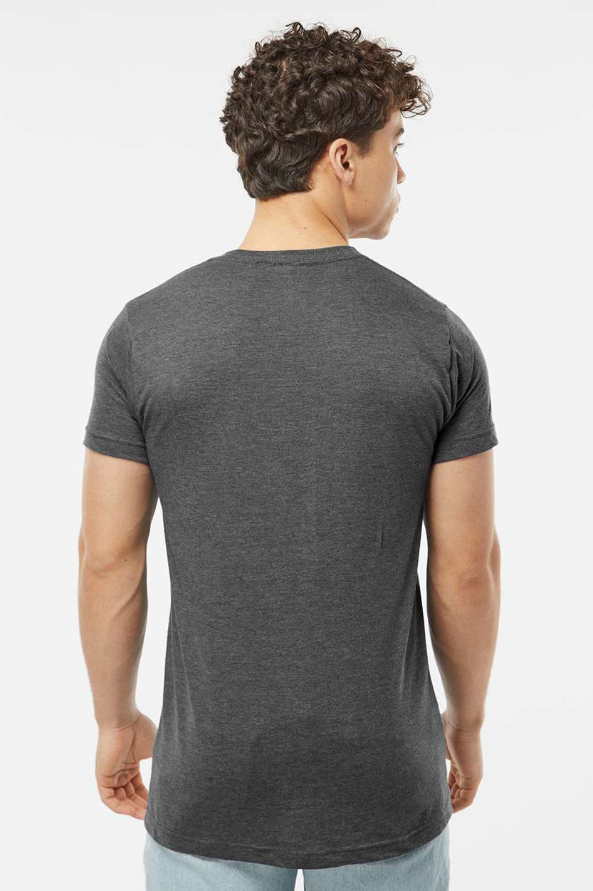 Tultex 202 Mens Fine Jersey Short Sleeve Crewneck T-Shirt Heather Charcoal Grey Model Back