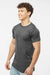 Tultex 202 Mens Fine Jersey Short Sleeve Crewneck T-Shirt Heather Charcoal Grey Model Side
