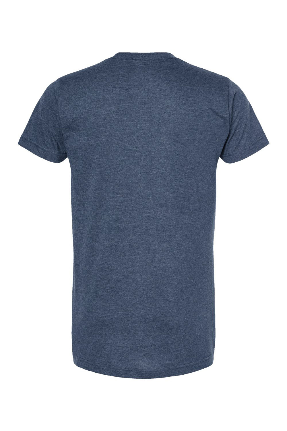 Tultex 202 Mens Fine Jersey Short Sleeve Crewneck T-Shirt Heather Denim Blue Flat Back