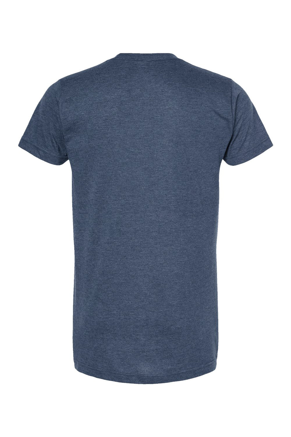 Tultex 202 Mens Fine Jersey Short Sleeve Crewneck T-Shirt Heather Denim Blue Flat Back