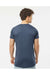 Tultex 202 Mens Fine Jersey Short Sleeve Crewneck T-Shirt Heather Denim Blue Model Back