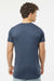 Tultex 202 Mens Fine Jersey Short Sleeve Crewneck T-Shirt Heather Denim Blue Model Back