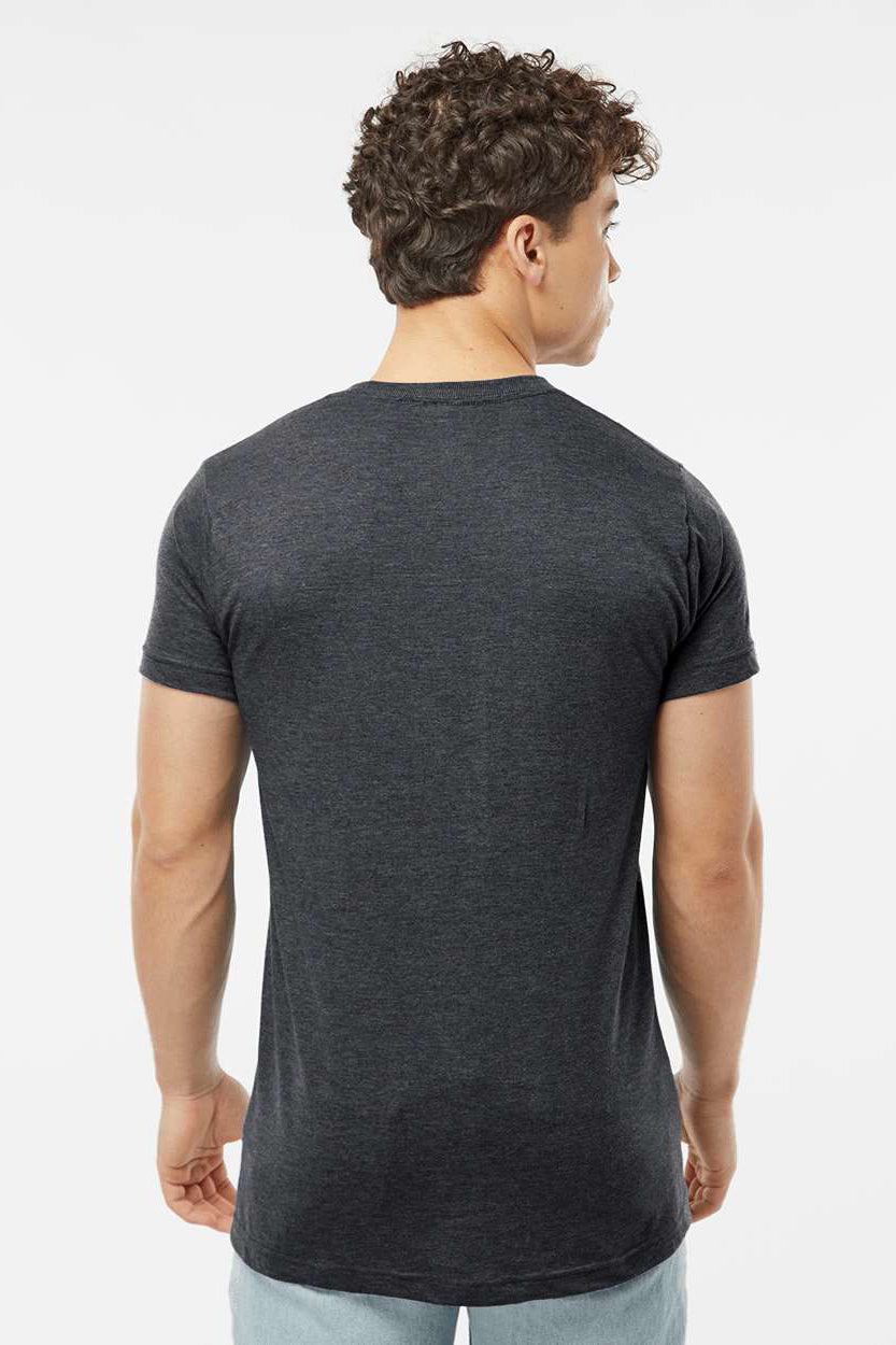 Tultex 202 Mens Fine Jersey Short Sleeve Crewneck T-Shirt Heather Graphite Grey Model Back