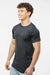Tultex 202 Mens Fine Jersey Short Sleeve Crewneck T-Shirt Heather Graphite Grey Model Side