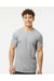 Tultex 202 Mens Fine Jersey Short Sleeve Crewneck T-Shirt Heather Grey Model Front