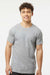 Tultex 202 Mens Fine Jersey Short Sleeve Crewneck T-Shirt Heather Grey Model Front