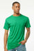 Tultex 202 Mens Fine Jersey Short Sleeve Crewneck T-Shirt Heather Kelly Green Model Front