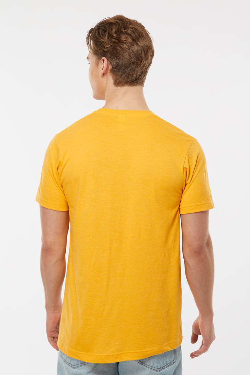 Tultex 202 Mens Fine Jersey Short Sleeve Crewneck T-Shirt Heather Mellow Yellow Model Back