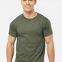Tultex Mens Fine Jersey Short Sleeve Crewneck T-Shirt - Heather Military Green