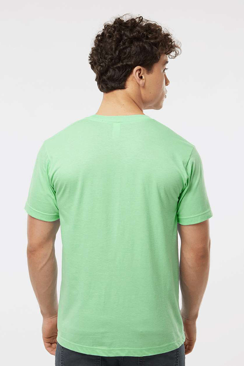 Tultex 202 Mens Fine Jersey Short Sleeve Crewneck T-Shirt Heather Neo Mint Green Model Back