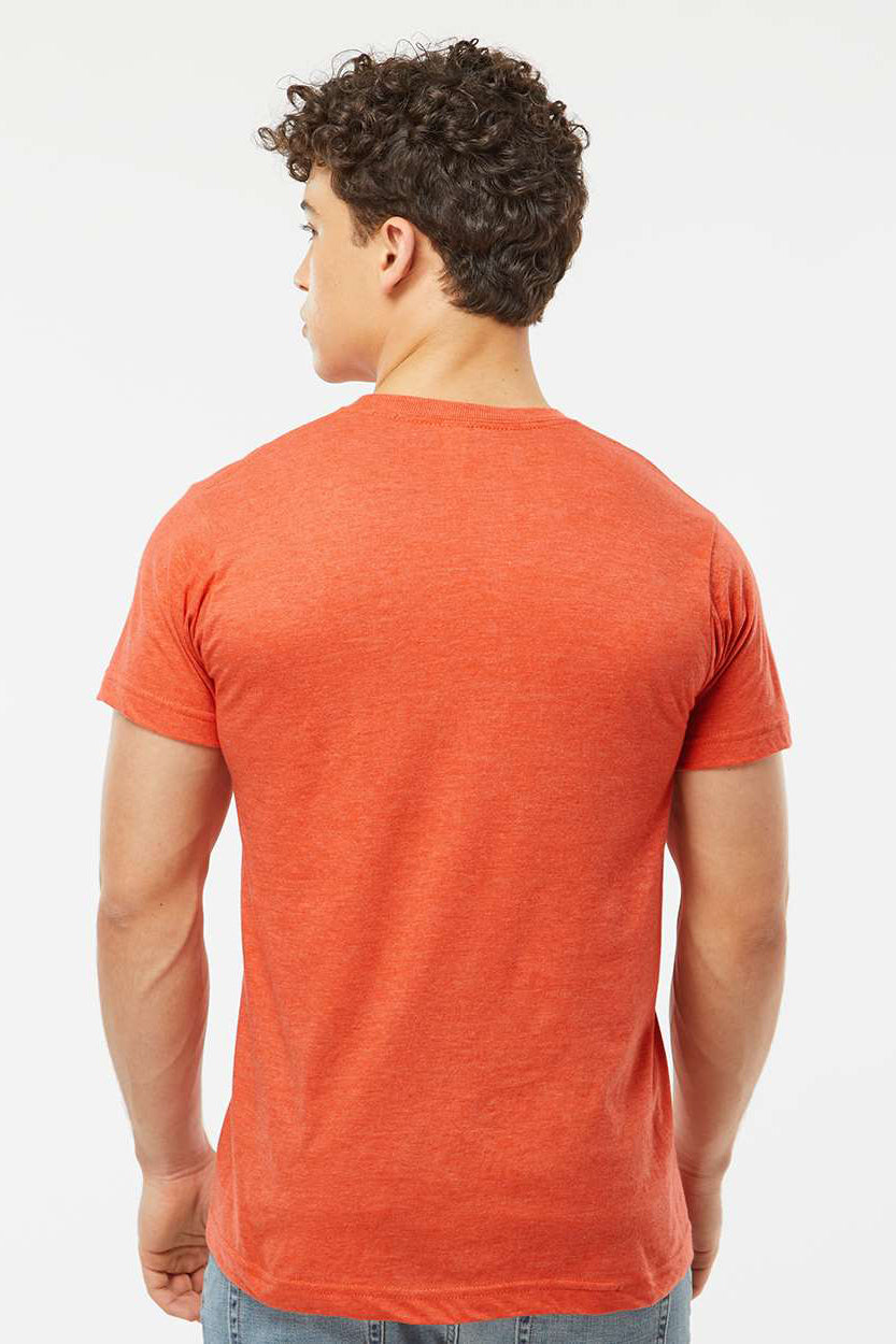 Tultex 202 Mens Fine Jersey Short Sleeve Crewneck T-Shirt Heather Orange Model Back