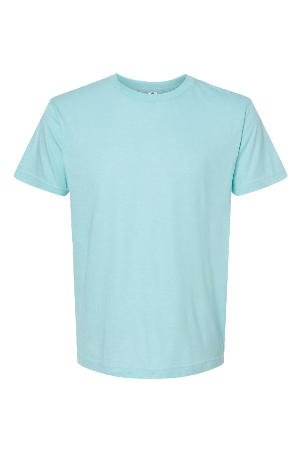Tultex 202 Mens Fine Jersey Short Sleeve Crewneck T-Shirt Heather Purist Blue Flat Front