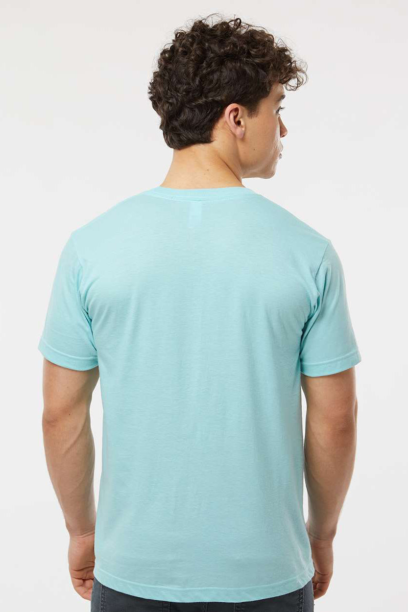 Tultex 202 Mens Fine Jersey Short Sleeve Crewneck T-Shirt Heather Purist Blue Model Back
