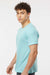 Tultex 202 Mens Fine Jersey Short Sleeve Crewneck T-Shirt Heather Purist Blue Model Side