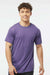 Tultex 202 Mens Fine Jersey Short Sleeve Crewneck T-Shirt Heather Purple Model Front