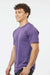 Tultex 202 Mens Fine Jersey Short Sleeve Crewneck T-Shirt Heather Purple Model Side
