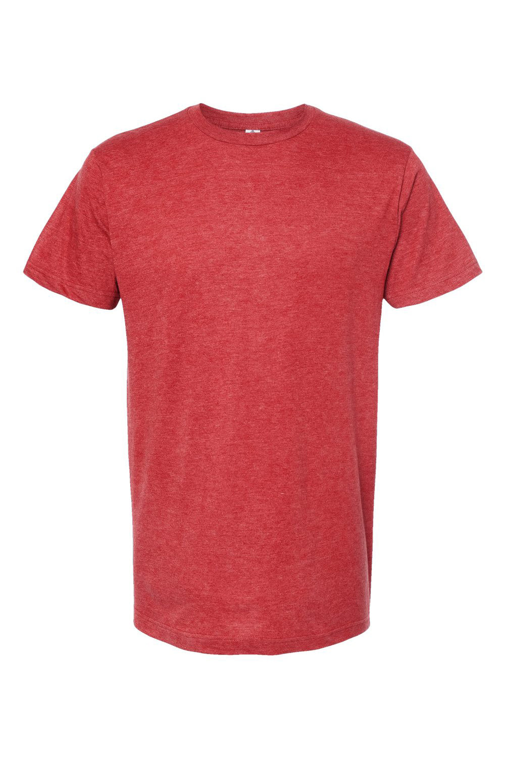 Tultex 202 Mens Fine Jersey Short Sleeve Crewneck T-Shirt Heather Red Flat Front