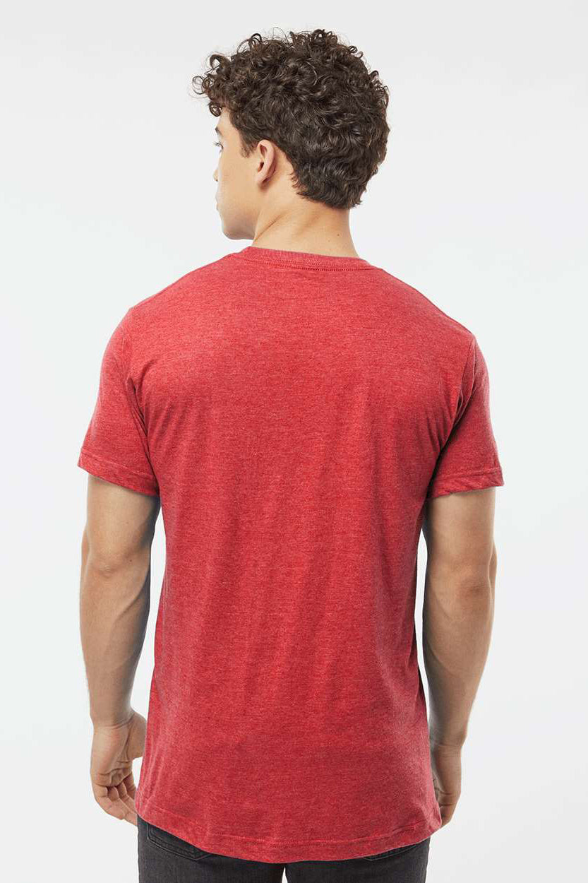 Tultex 202 Mens Fine Jersey Short Sleeve Crewneck T-Shirt Heather Red Model Back