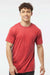 Tultex 202 Mens Fine Jersey Short Sleeve Crewneck T-Shirt Heather Red Model Front