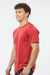 Tultex 202 Mens Fine Jersey Short Sleeve Crewneck T-Shirt Heather Red Model Side