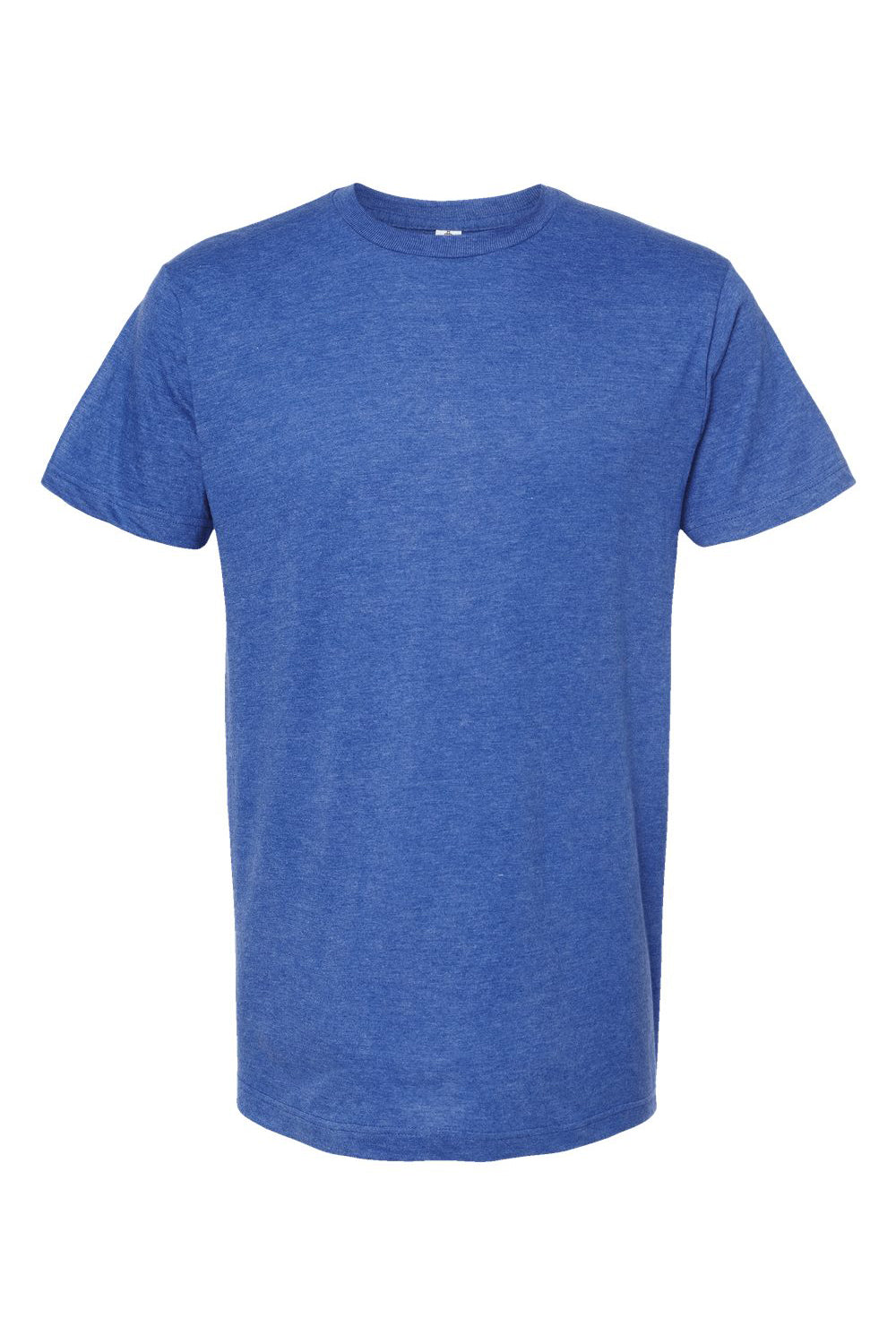 Tultex 202 Mens Fine Jersey Short Sleeve Crewneck T-Shirt Heather Royal Blue Flat Front